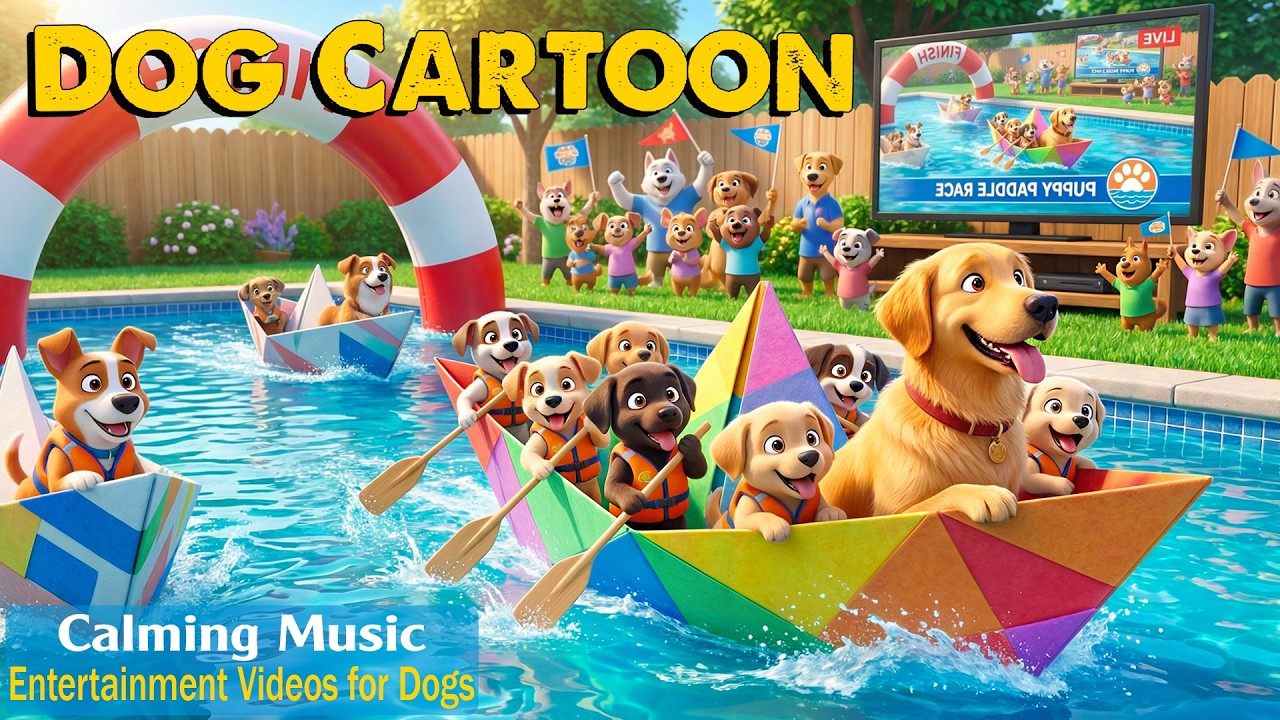 Dog Cartoon TV, In Colors They Can See! Cartoon Dog Music for Puppies Home Alone - Music for Dogs