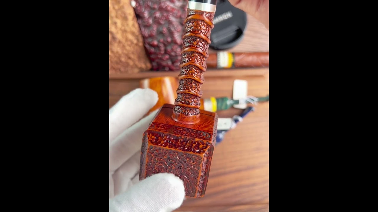 MUXIANG Hand-carved Briar Thor's Hammer Pipe #tobaccopipes #pipes #pipesmoking #handmade #briar