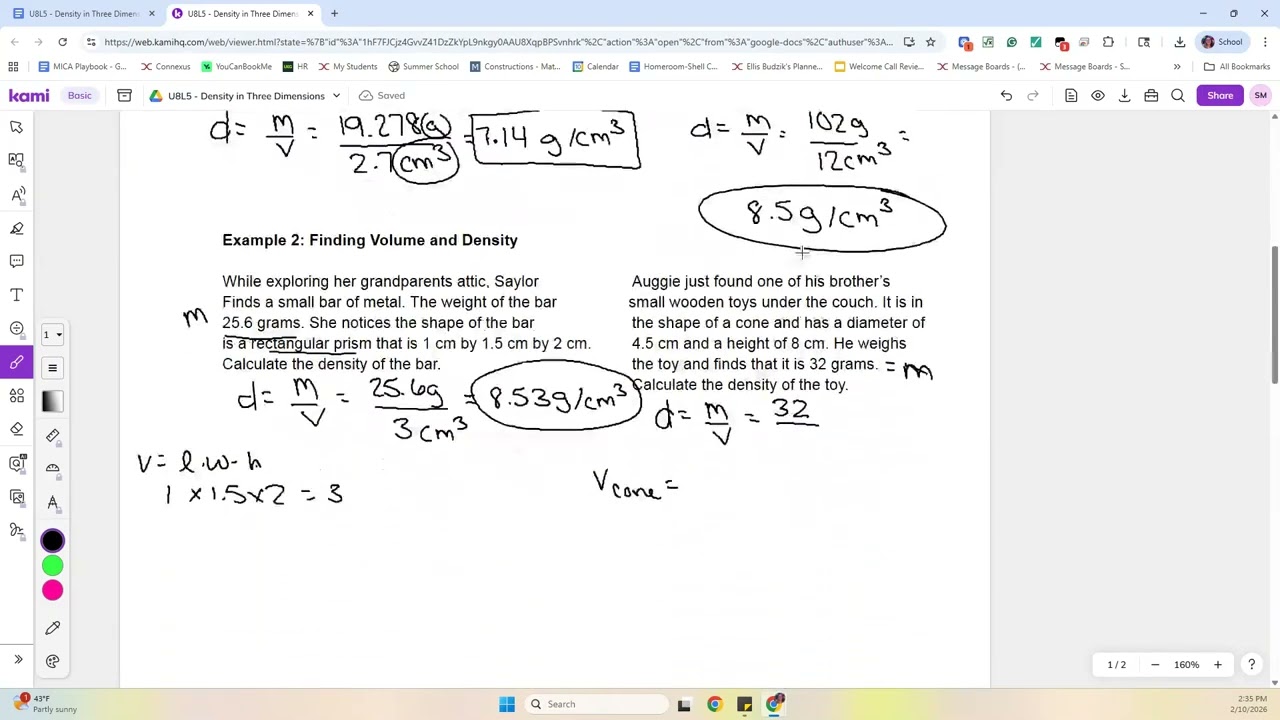 U8L5B   Example 2  Finding Volume and Density