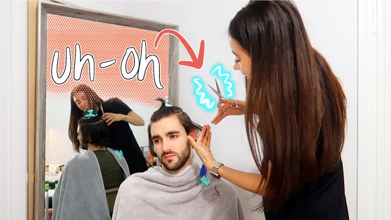 GIRLFRIEND GIVES BOYFRIEND A HAIRCUT IN QUARANTINE!
