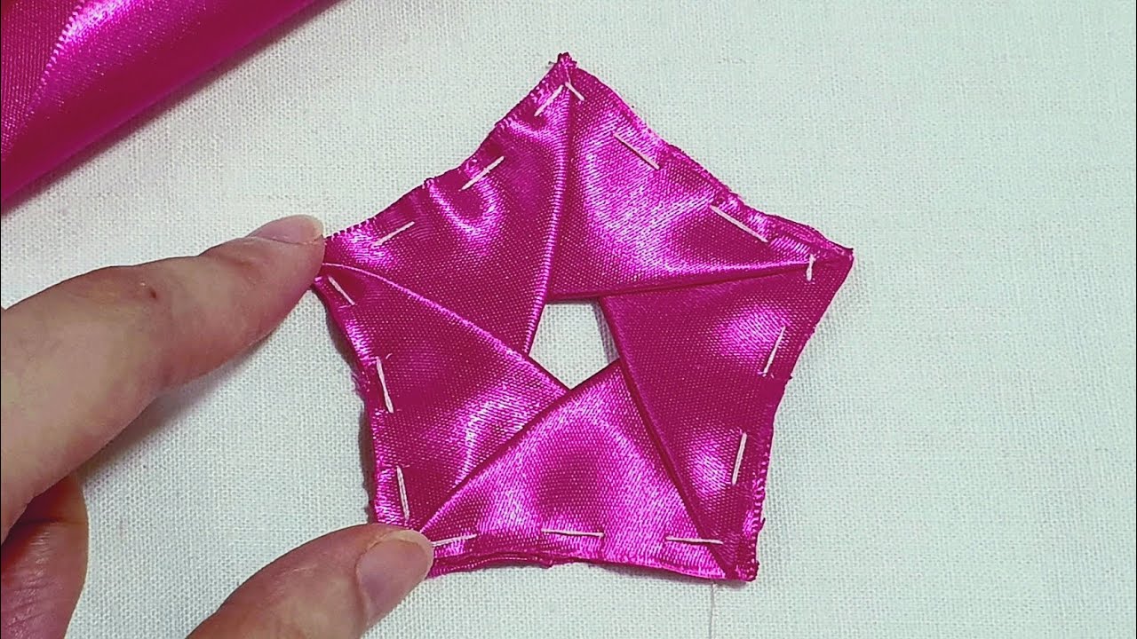 Super Easy Ribbon Flower Making Tutorial - Hand Embroidery - Amazing Sewing Tricks - Sewing Hack