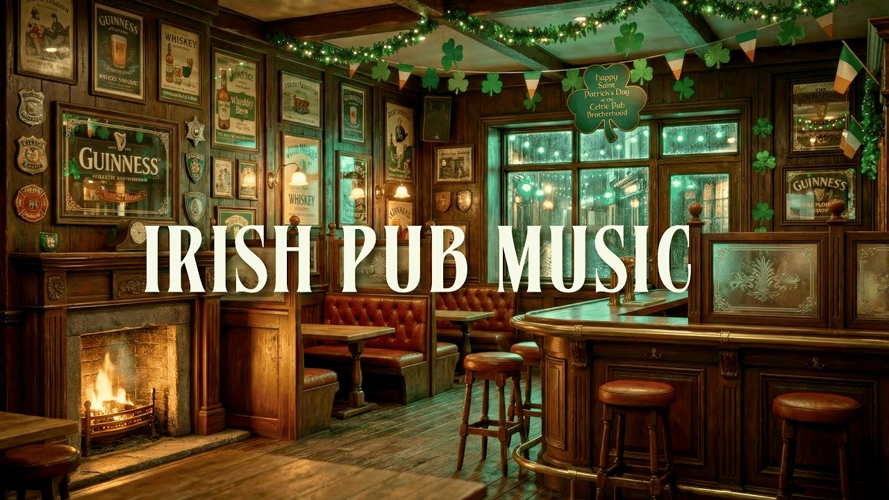 St. Patrick&rsquo;s Day Irish Pub Music Live 🍀 Cozy Temple Bar Fireplace
