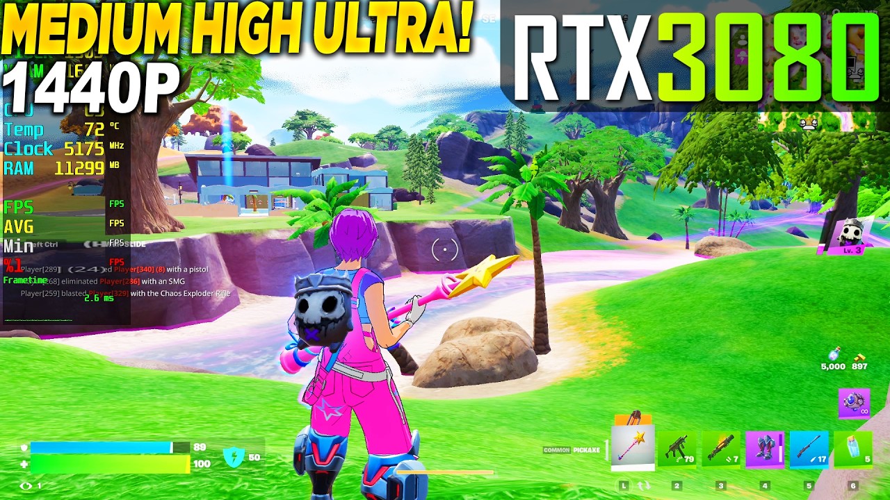 Fortnite Chapter 7 RTX 3080 - 1440p, Low, Medium, High, Ultra, Performance Mode,