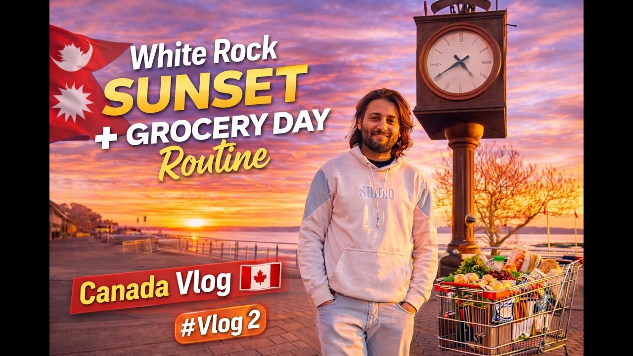 White Rock Sunset | Grocery Day Routine 🌅| Vlog 2