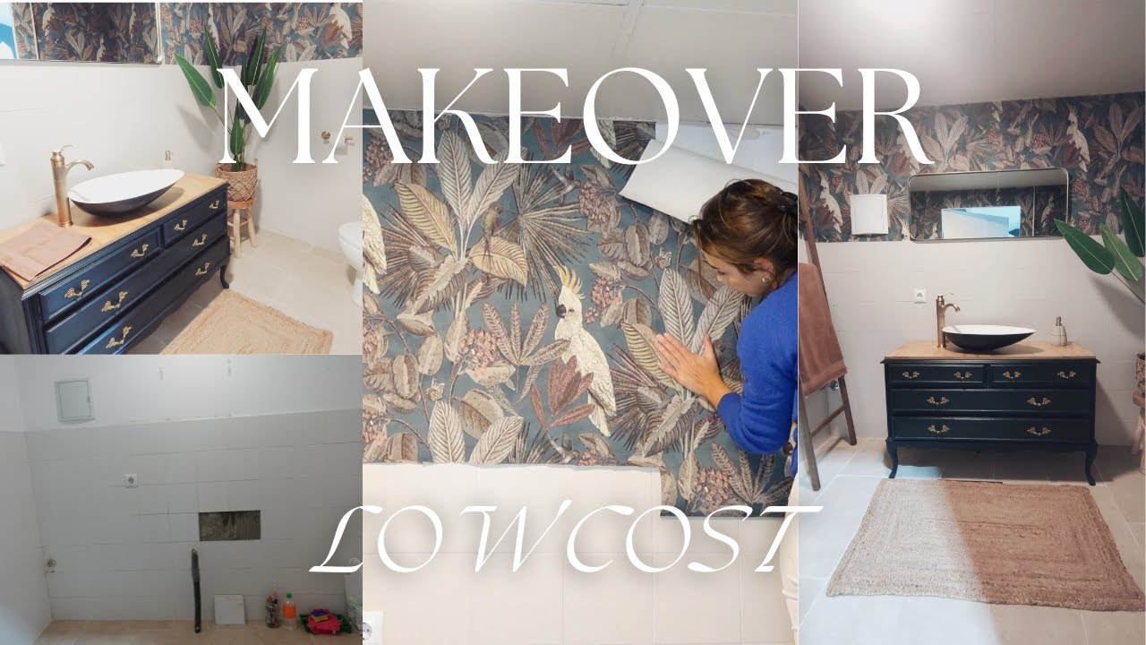 REFORMA SIN OBRAS BAÑO 😍| Cómo colocar Papel Pintado | MAKEOVER| Gran TRANSFORMACIÓN LOW COST 💰