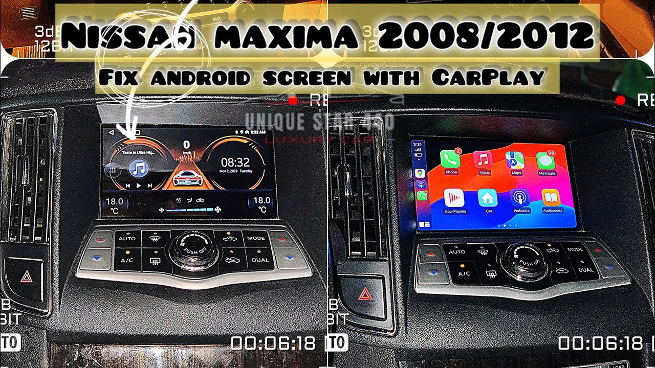 Nissan maxima 2008/2012 fix android screen with wireless Apple CarPlay 😱😱😱#nissan #nissanmaxima #car