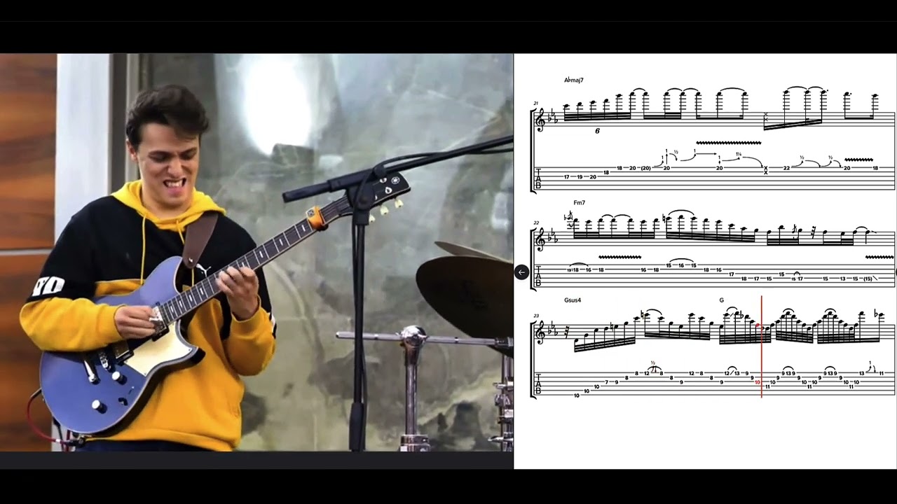 Matteo Mancuso - mind blowing solo - Cause We’ve Ended As Lovers - free guitar tabs