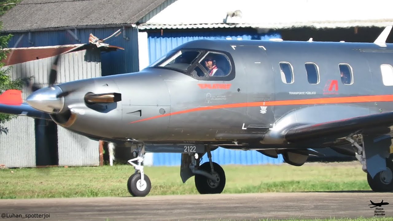 Pilatus PC-12 NGX- (PS-AMR) Decolagem em Joinville 03/06/2023