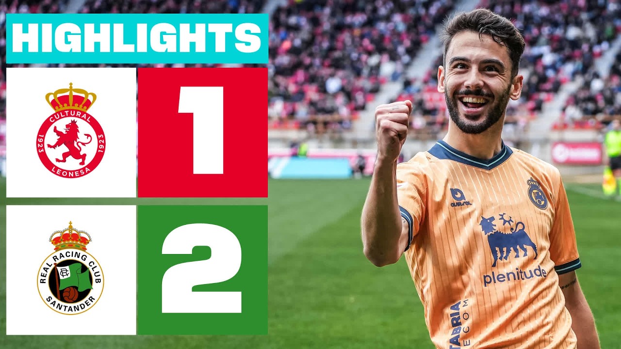 CULTURAL Y DEPORTIVA LEONESA 1 - 2 R. RACING CLUB | RESUMEN LALIGA HYPERMOTION