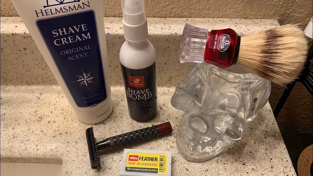 Ascension Select Double Open Comb Razor and “Shave Bomb” Aftershave Balm.