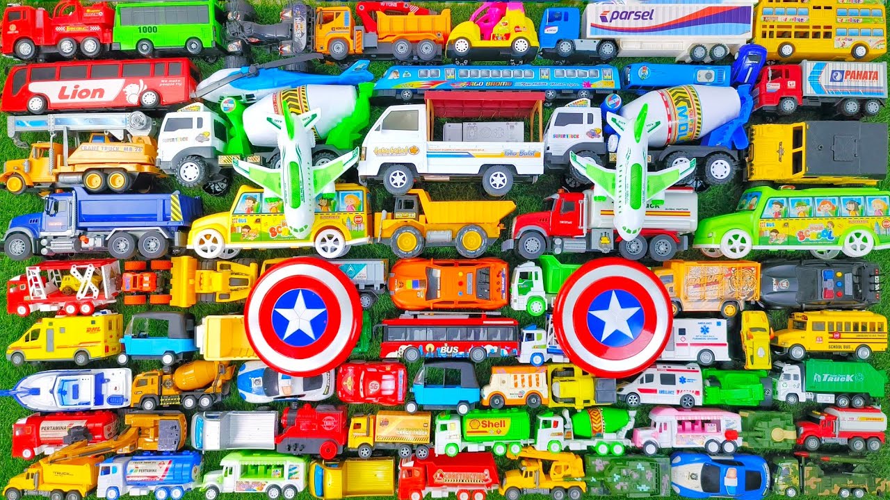 Truk Molen Besar, Ambulans, Mobil Balap, School Bus, Beko, Excavator, Truk Pasir, Mobil Polisi, Tayo