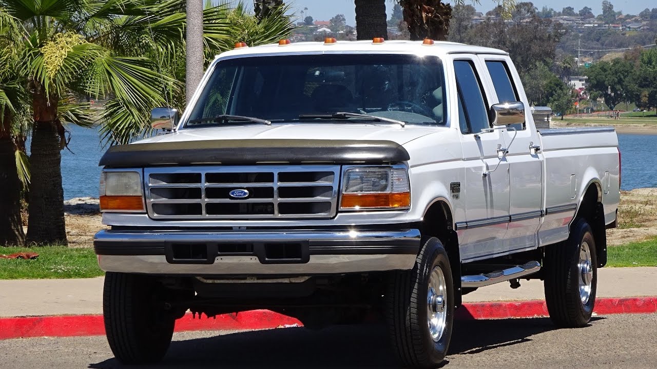1997 FORD F350 XLT CREW CAB LONG BED 7.3L DIESEL 4X4 OBS OLD BODY STYLE 5TH WHEEL CLEAN WALK AROUND