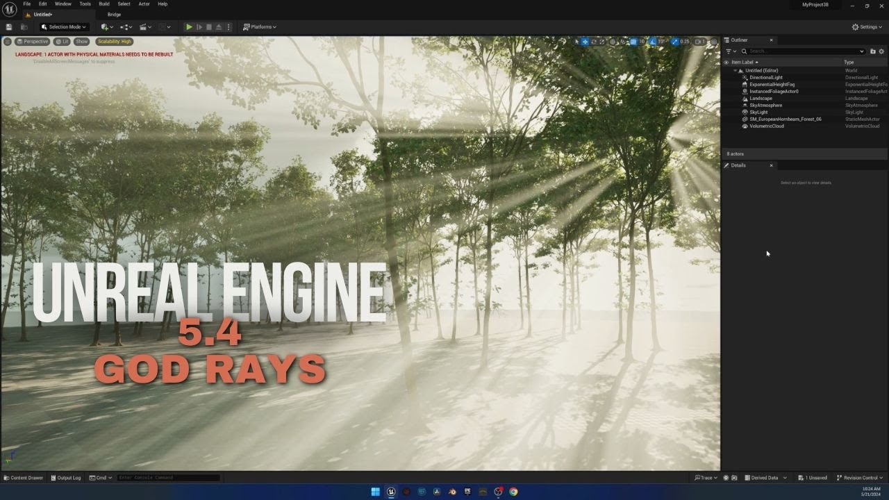 COMO HACER EFECTO GOD RAYS EN UNREAL ENGINE 5.4 - TUTORIAL PRINCIPIANTES - LIGHTING TUTORIAL UE5