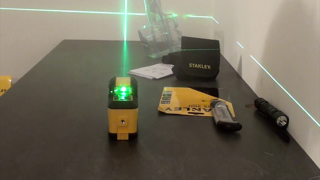 Deballage Niveau laser STANLEY cross 360 vert