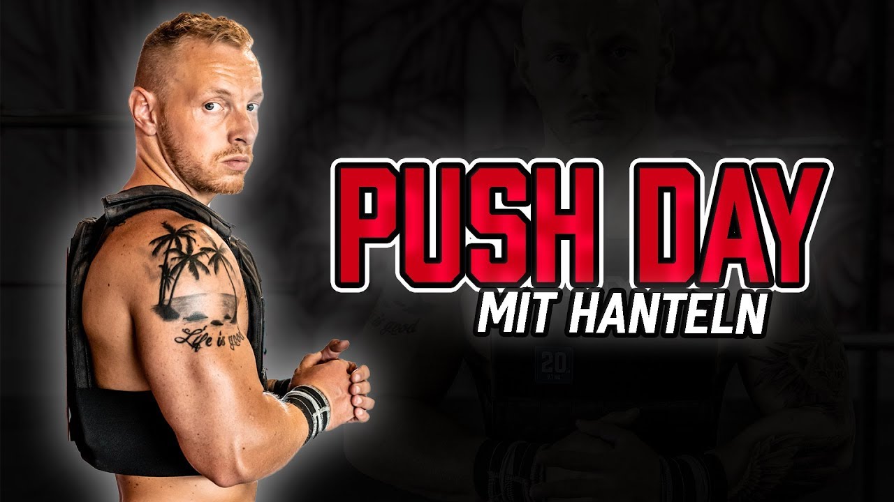 PUSH DAY mit Hanteln für Brust, Schultern und Trizeps | Brust Workout mit Kurzhanteln für Zuhause