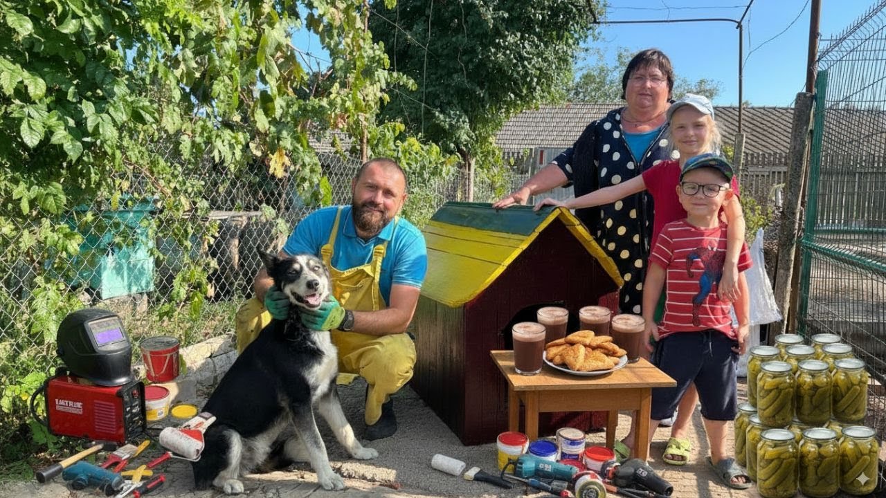 Our Hardworking Village Day: DIY Dog House & Kitchen Harvest!