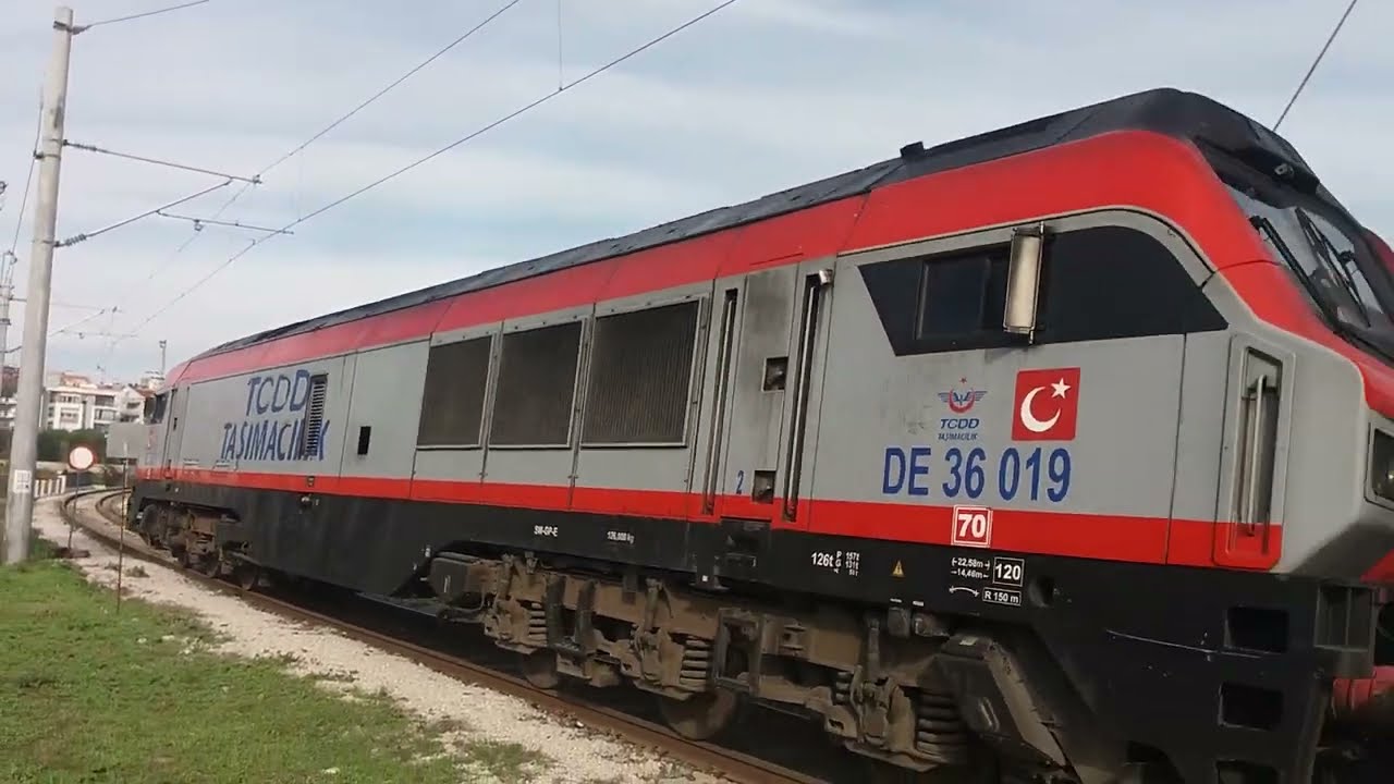 TCDD DE 36019 Yük treni bandırmaya gidişi Ranforlar DE 24198+ DE 24196