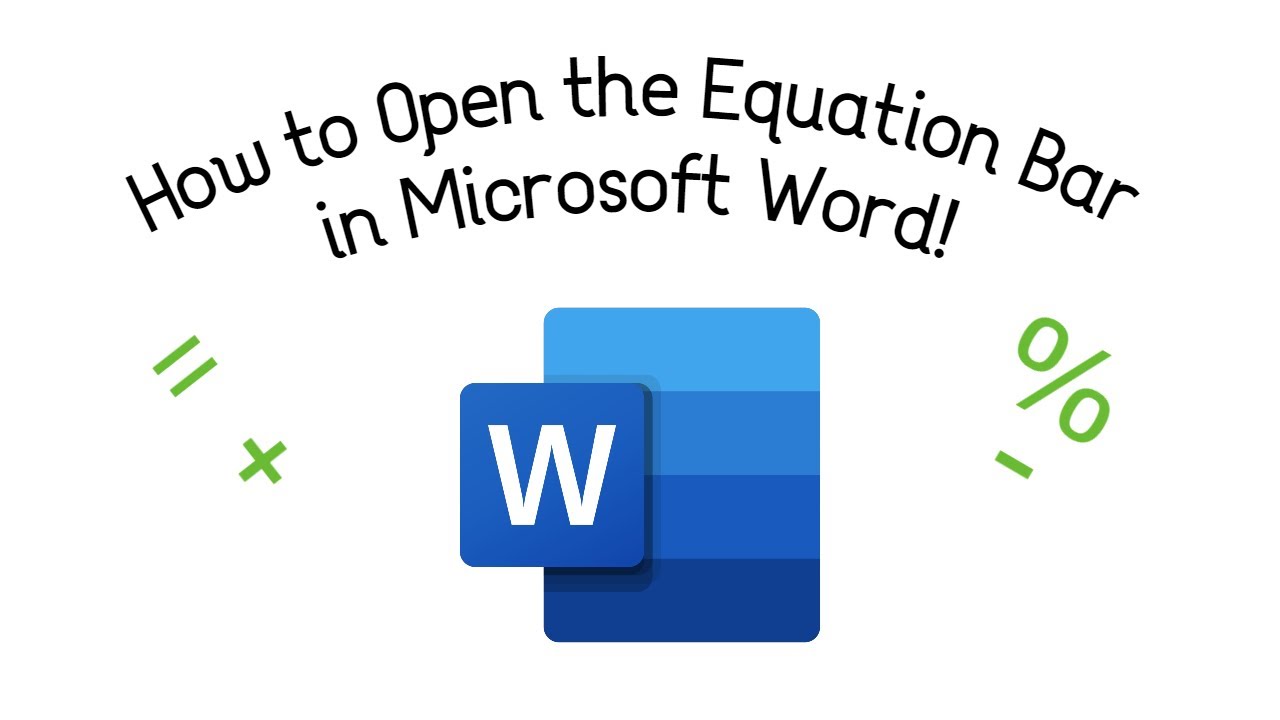 How to Open the Equation Bar in Microsoft Word! | Useful Keyboard Shortcuts