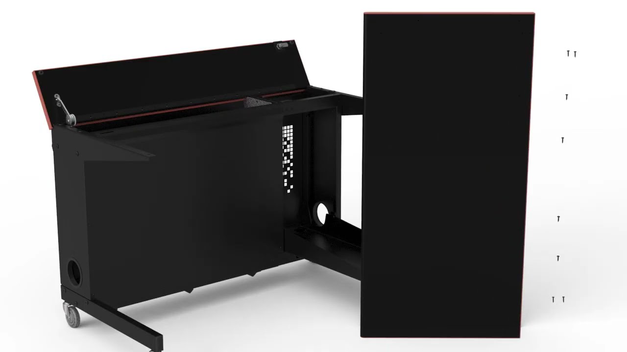 Spectrum Champions Esports Desk Assembly | Locking Lid + Push-Button Lift!