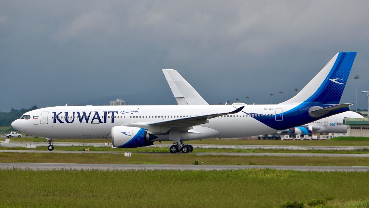 Kuwait Airways A330-800Neo Landing at Kuala Lumpur Int'l Airport (KLIA/KUL/WMKK)