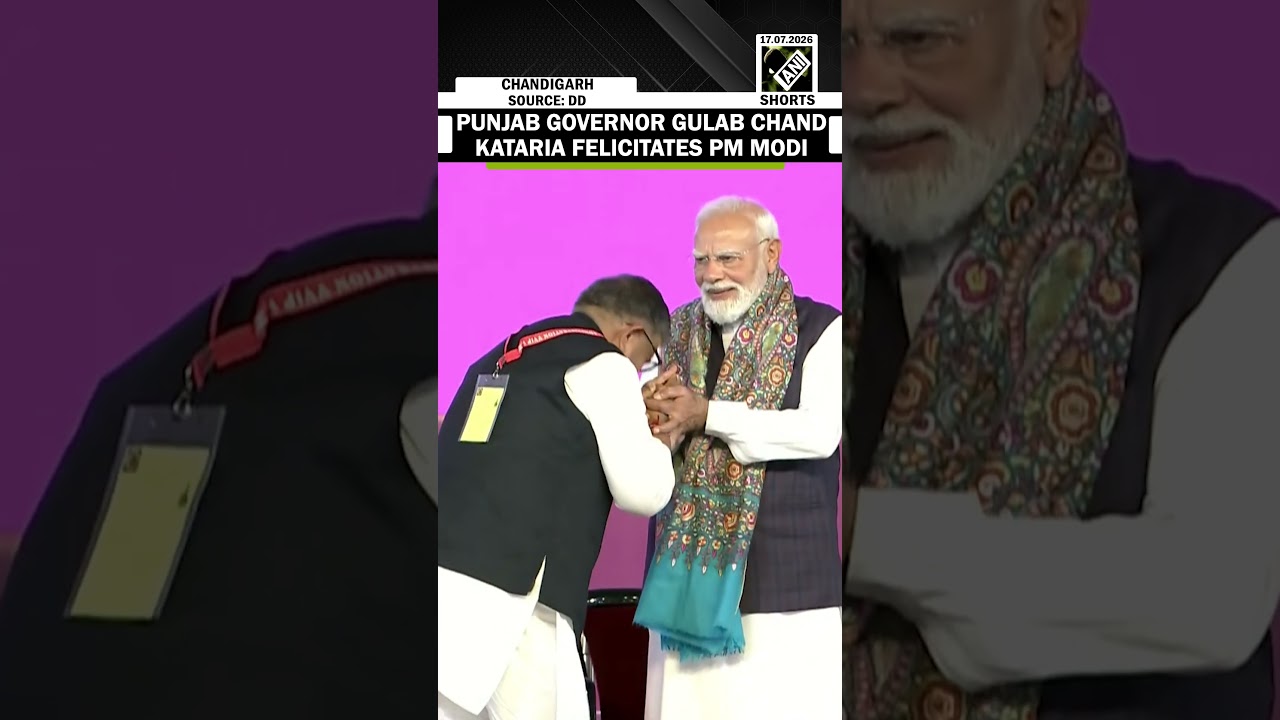 Punjab Governor Gulab Chand Kataria felicitates PM Modi in Chandigarh