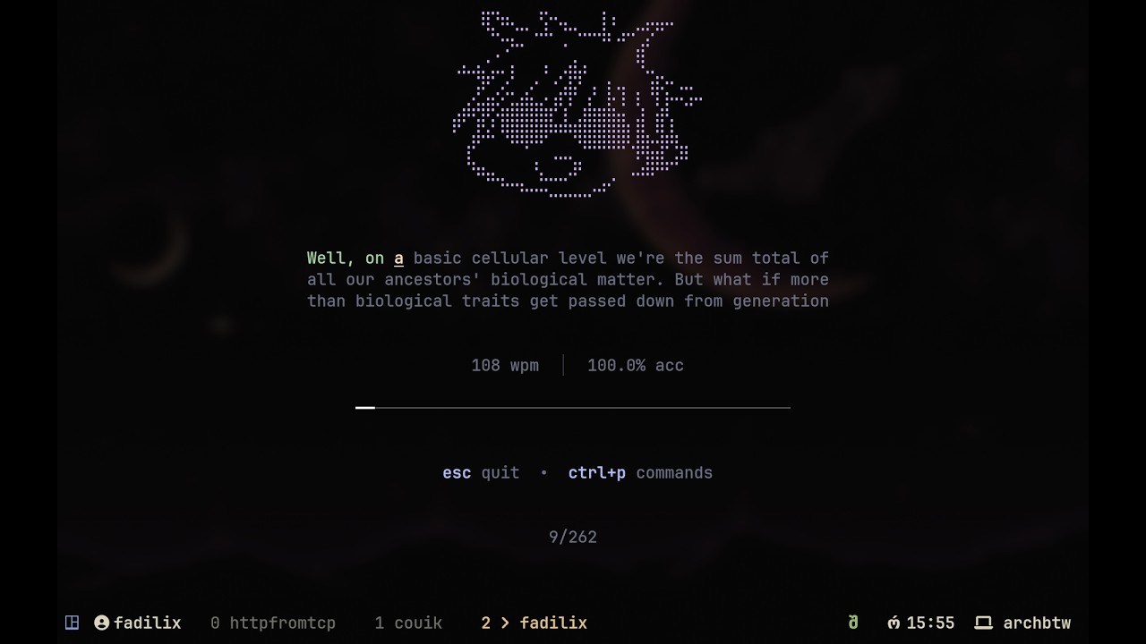 so i built a typing game that works in the terminal...