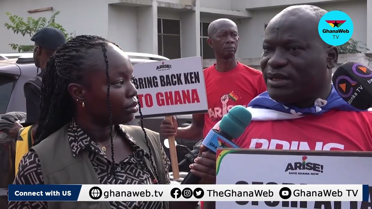 Arise Ghana pickets at the US Embassy to demand Ofori-Atta’s return