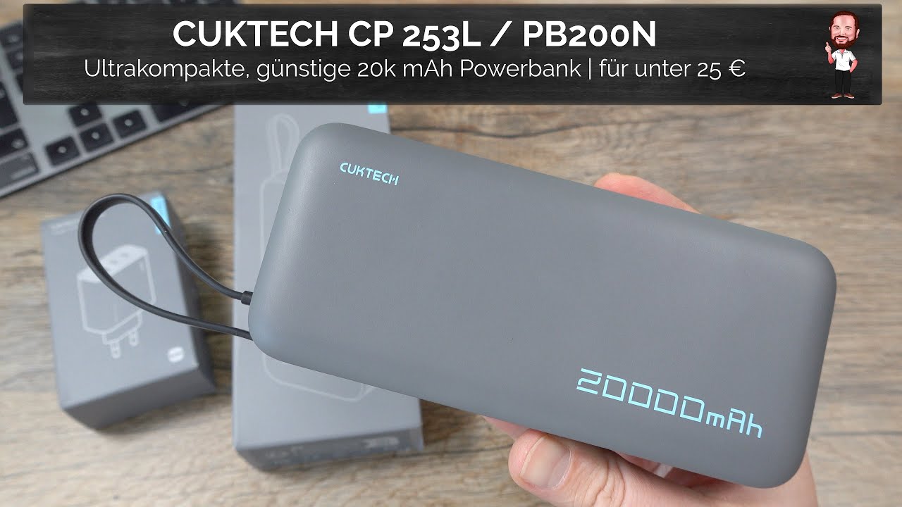 CUKTECH CP 253L / PB200N | Ultrakompakte 20k Powerbank für iPad,  iPhone + Samsung etc. | unter 25 €