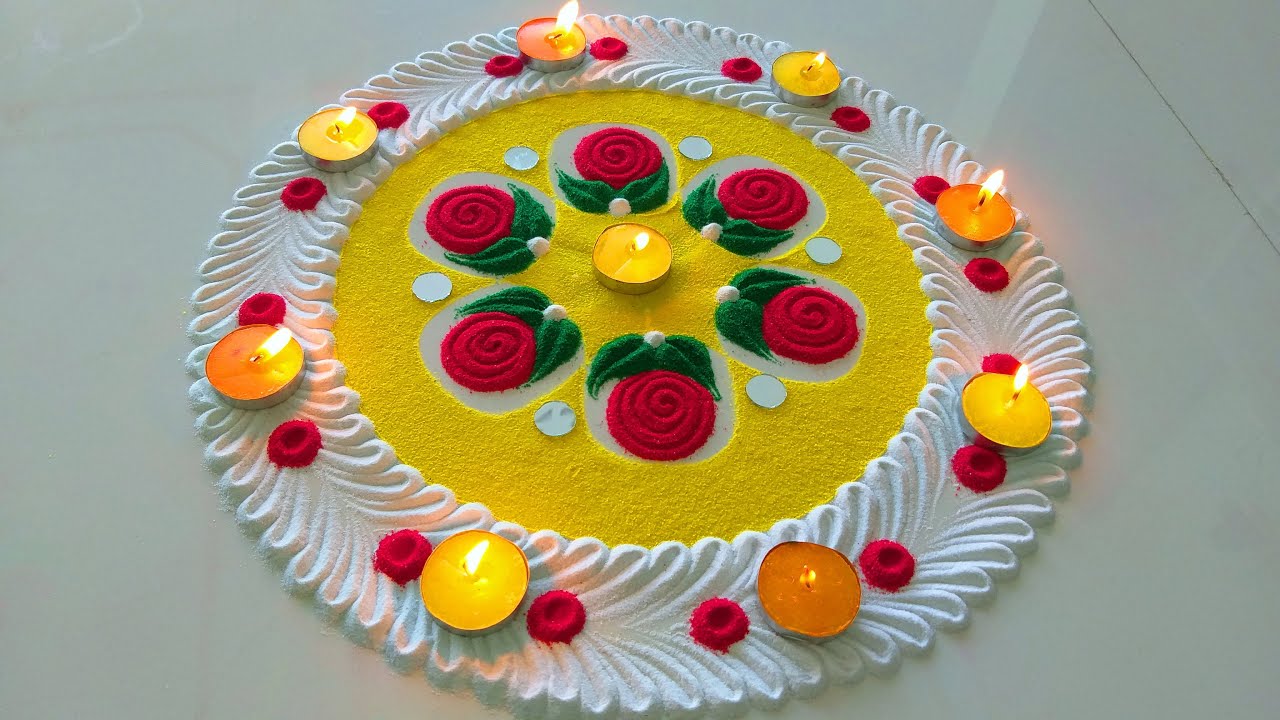 Easy Rangoli Design For Diwali | Deepavali Rangoli Designs | Dhanteras Rangoli | Simple Rangoli 2021