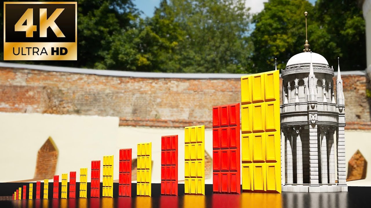 Domino simulation tower collapse