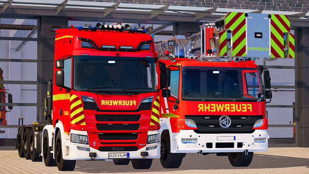 Emergency Call 112 – Leipzig Swap Body Vehicle WLF & Fire Brigade On Duty! 🚛🚒🔥 4K Ultra