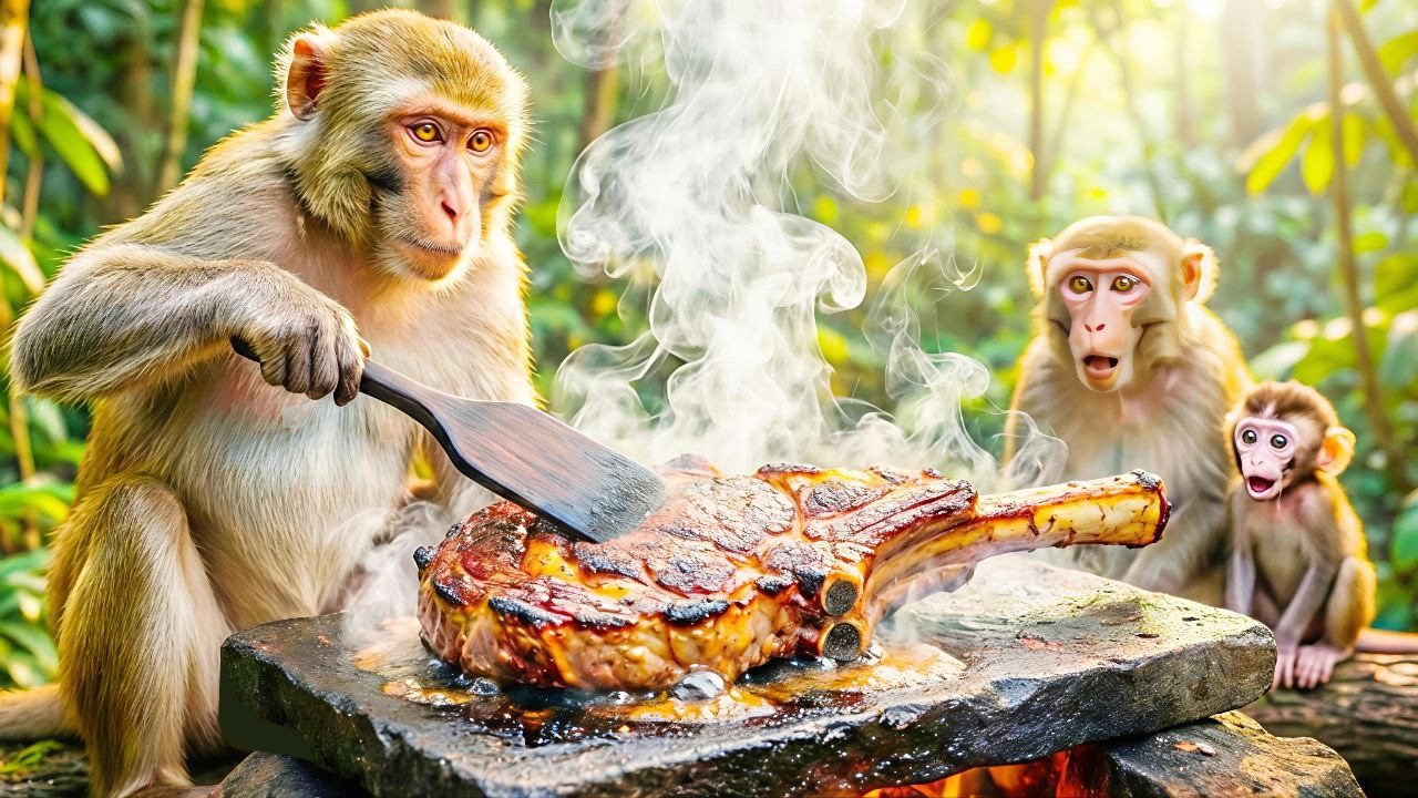 Monkey Family Grills Tomahawk Steak Better Than A 5-Star Restaurant