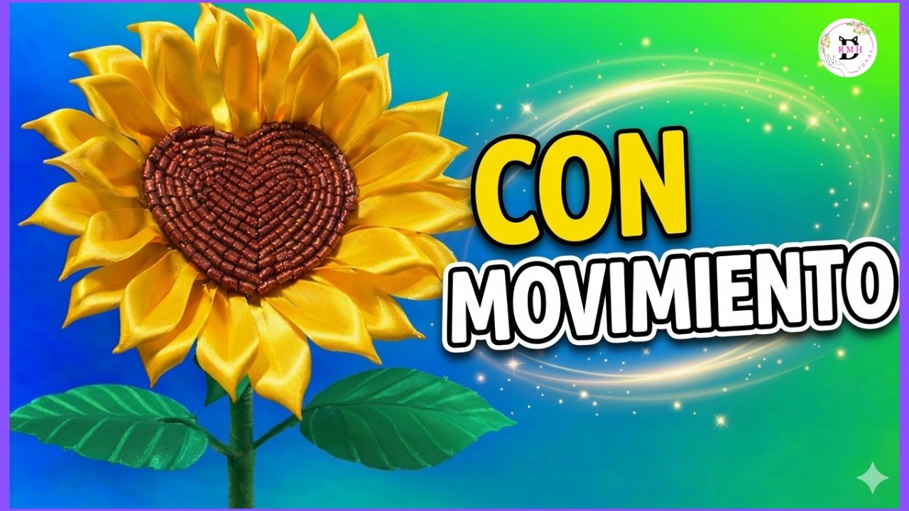 Nadie cree lo fácil que es 🌻 Girasol Eterno con Centro de Corazón ❤️ (Paso a Paso