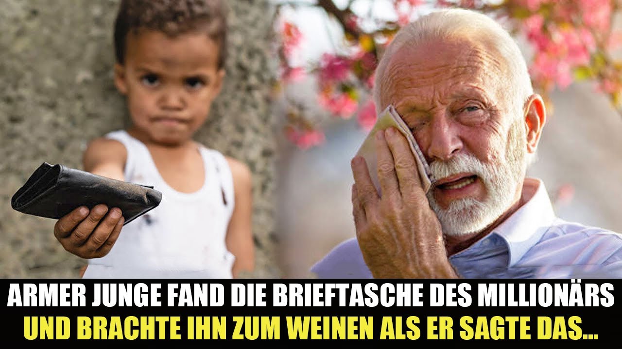 Armer Junge fand die Brieftasche des Millionärs und brachte ihn zum weinen, als er im gegenzug