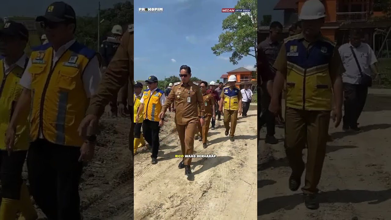 Wali Kota Medan, Rico Tri Putra Bayu Waas, meninjau langsung proyek Floodway Sei Sikambing–Belawan