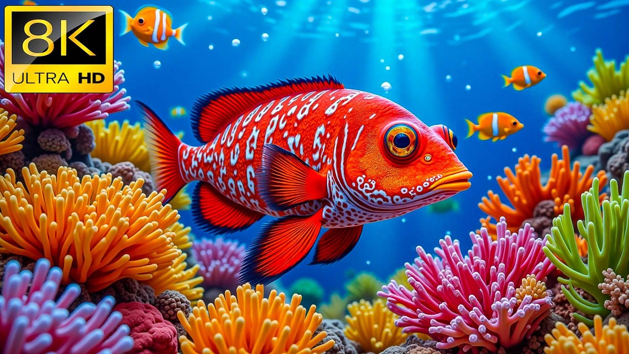 Аквариум Ocean Serenity 8K 🐠 Тропические рифовые рыбы и успокаивающие звуки океана для сна #1