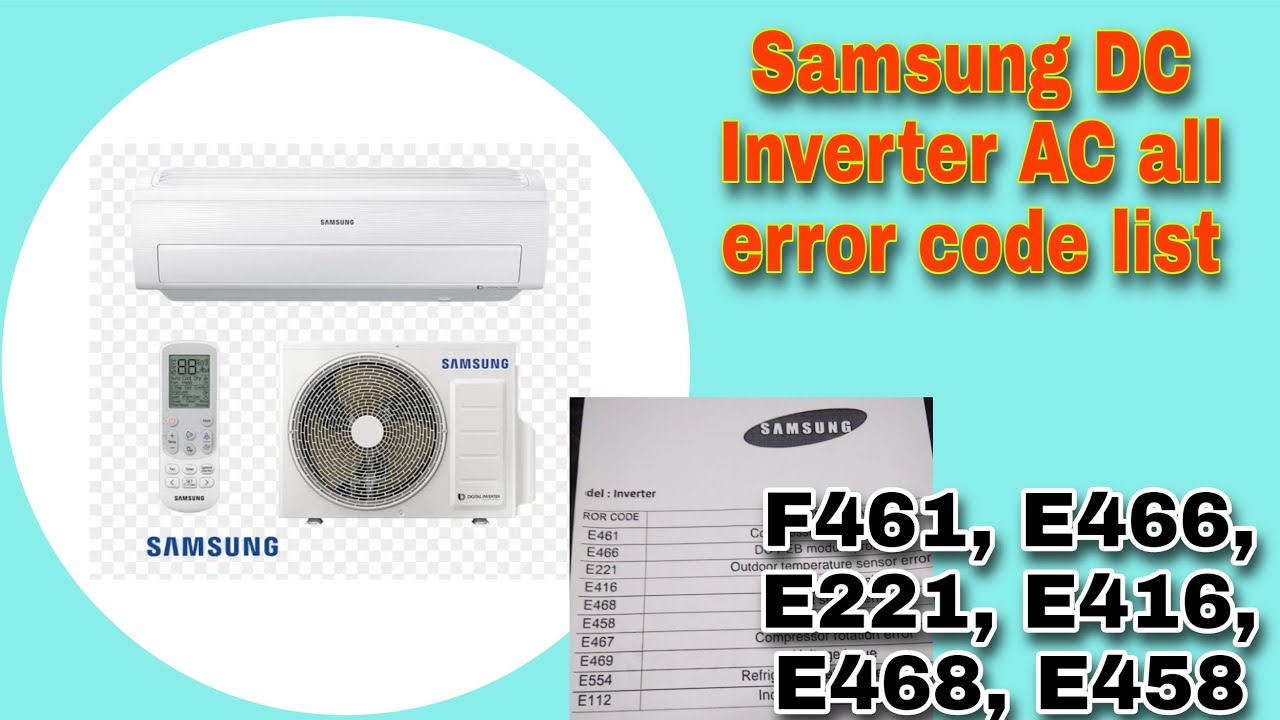 Samsung DC Inverter AC all error code list originalहिंदी में जानकारी लो यह वीडियो जरा देखो