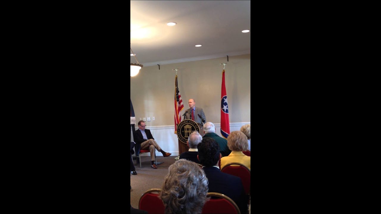 Prof. Thomas Flagel speaks at Eastern Flank Battlefield sign dedication