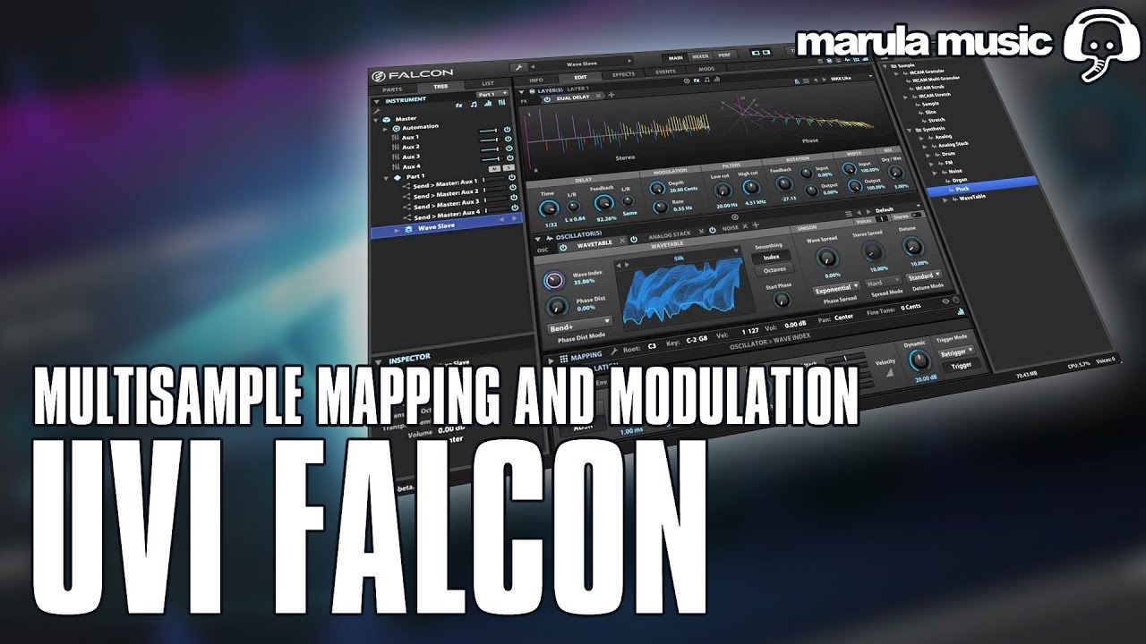Настройка нескольких образцов в Falcon от UVI
