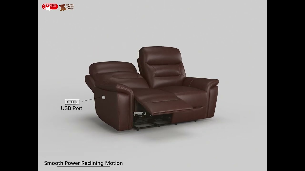 Armando Brown Double Power Reclining Loveseat With Power Headrest from Homelegance