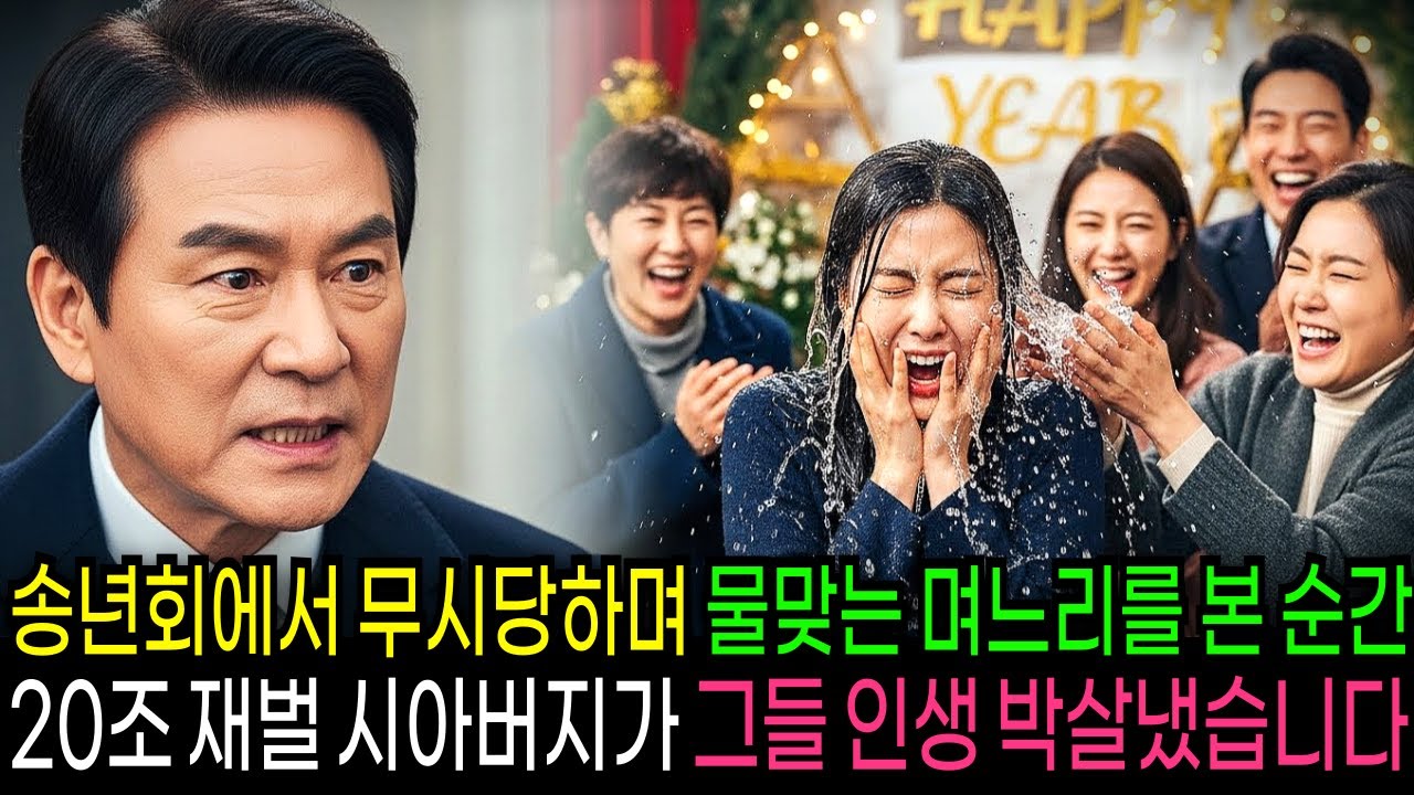 송년회에서 무시당하며 물맞고 있는 며느리를 본 순간 20조 재벌 시아버지가 그들 인생을 박살냈습니다                                | 반전사연 | 오디오북