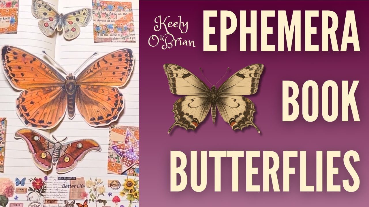 Washi Tape Ephemera + Vintage Butterflies | Art Journal Spread
