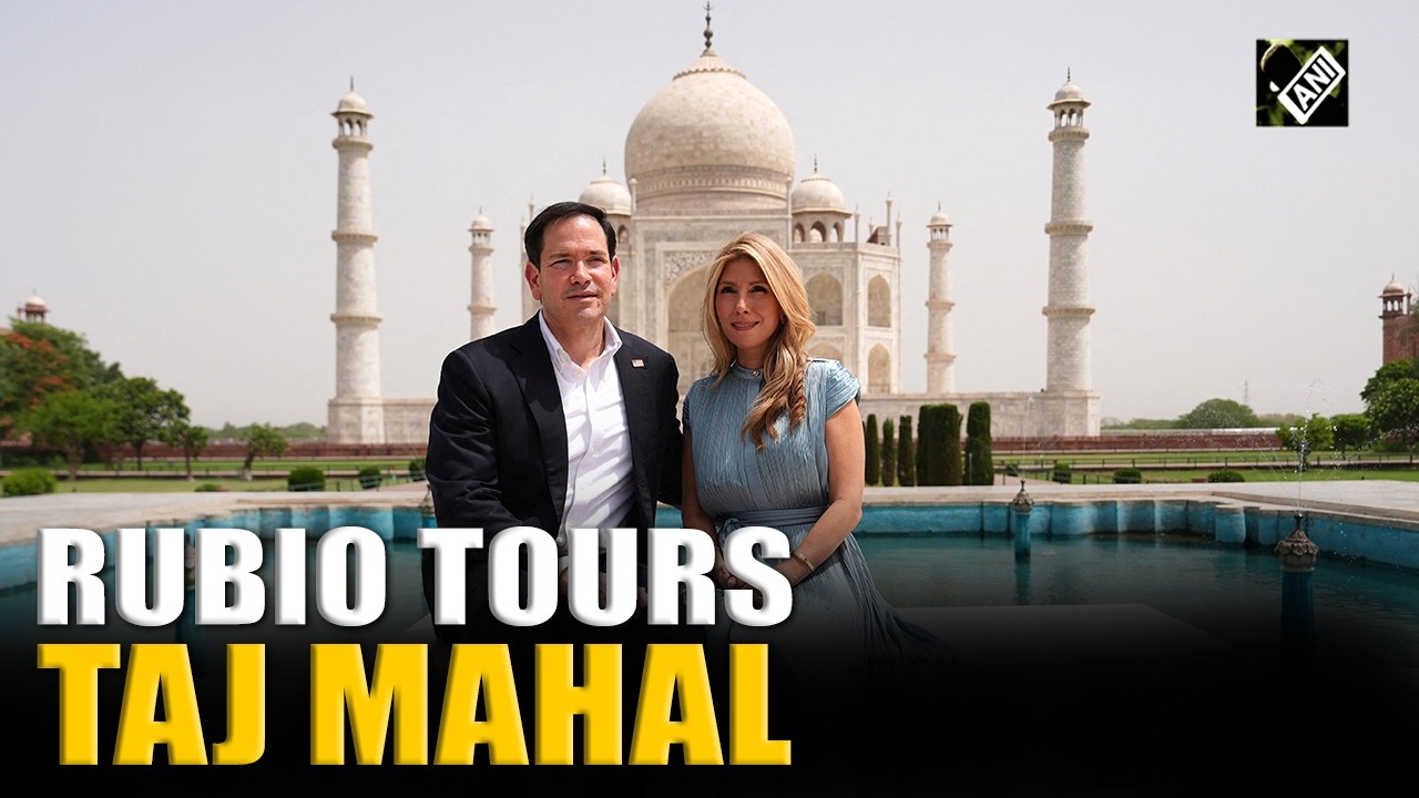 US State Secy Marco Rubio tours Taj Mahal in Agra with his wife Jeanette D. Rubio
