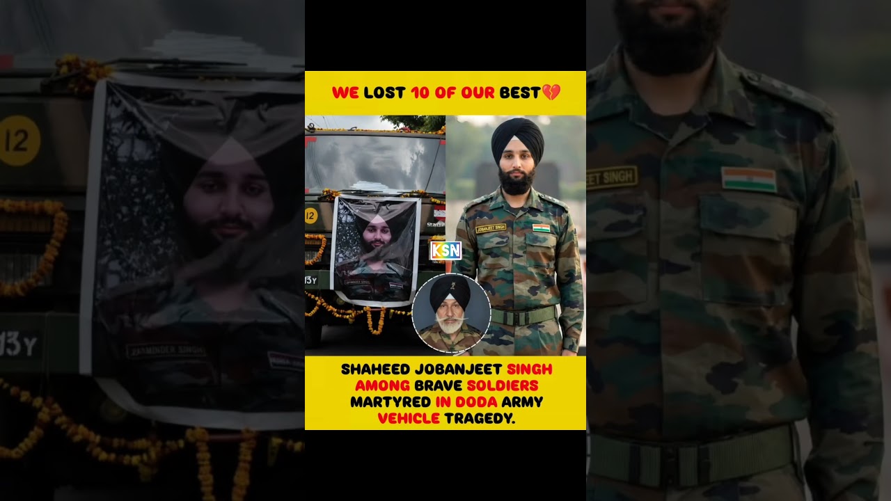 💔🇮🇳 Doda tragedy: Brave soldier Jobanpreet Singh lost his life in service. 🙏🕊️