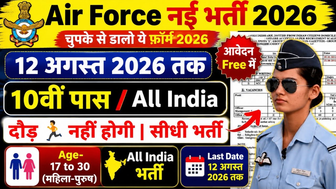 Air Force MTS Vacancy 2026 | Air Force MTS Recruitment 2026 | 10th Pass |IAF Group C MTS Bharti 2026