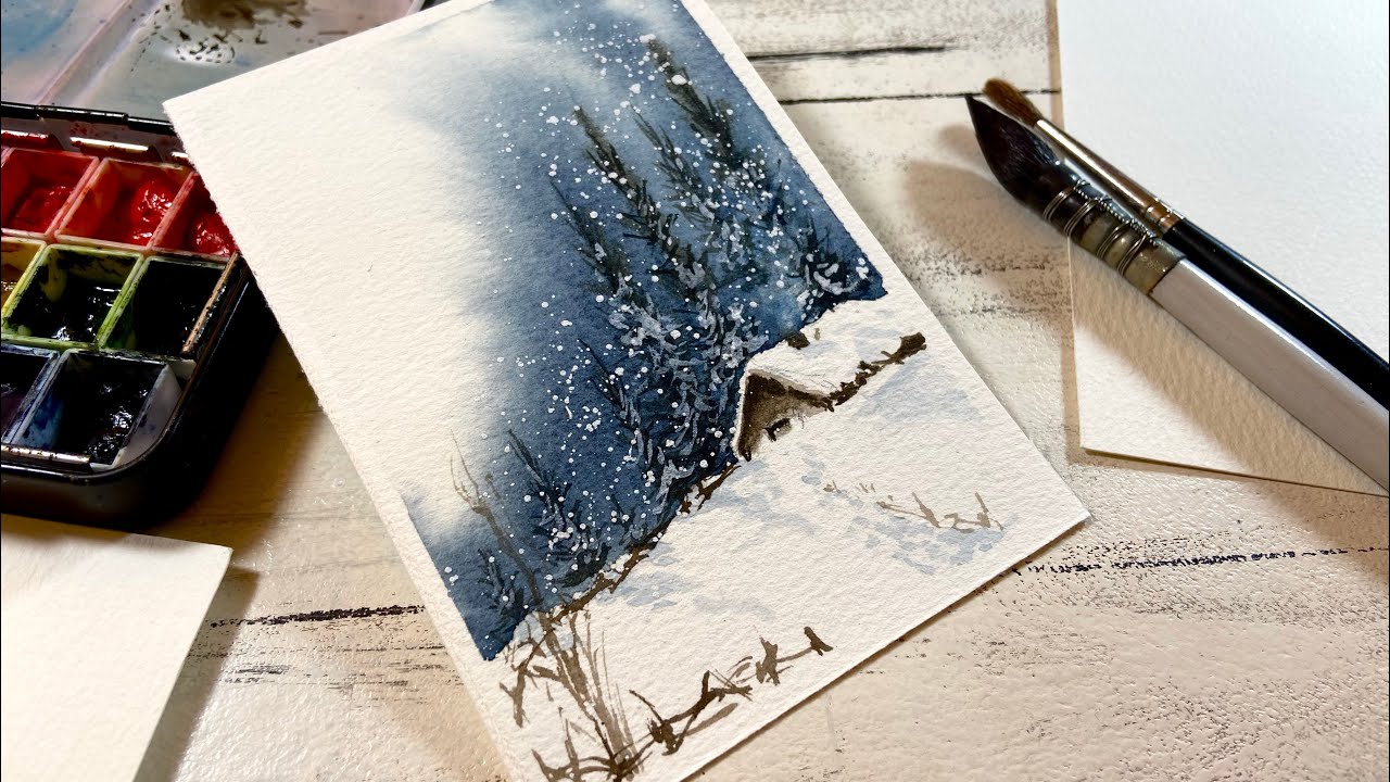 You Won't Believe How Easy This Watercolor of a Small House in the Forest Is!