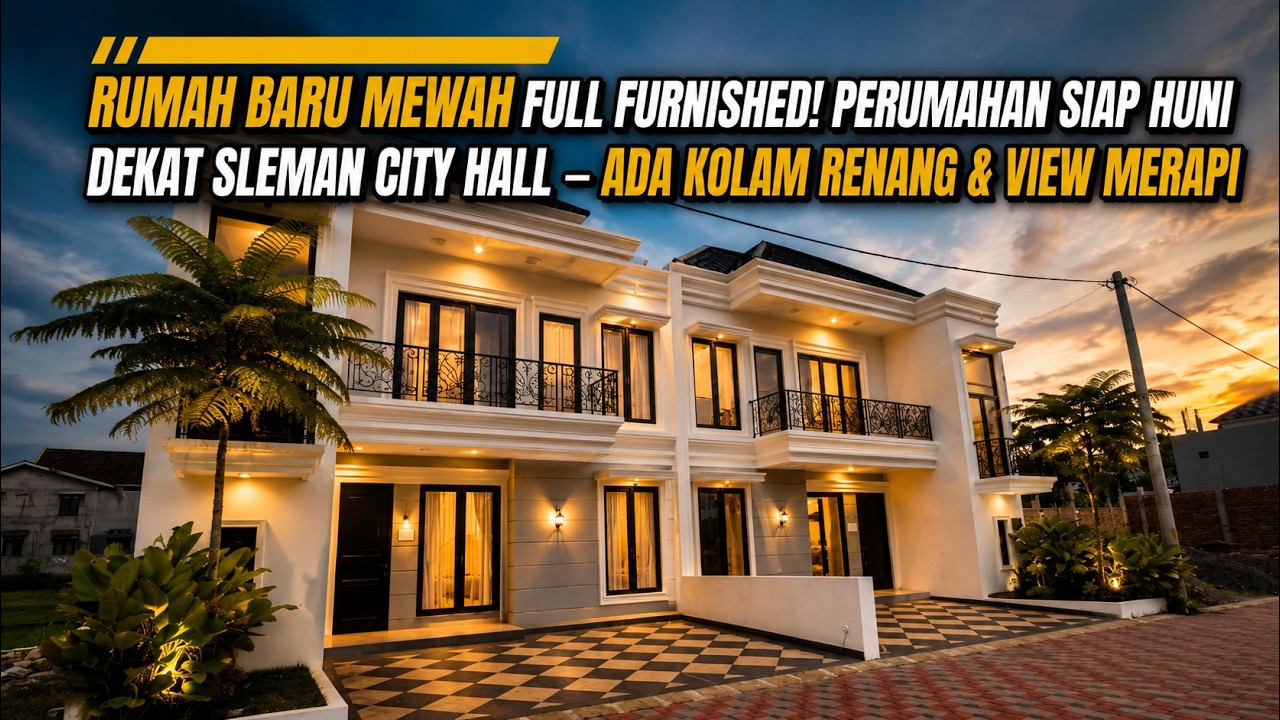 RUMAH BARU MEWAH DALAM PERUMAHAN FULL FURNISHED DEKAT SLEMAN CITY HALL FASILITAS KOLAM RENANG