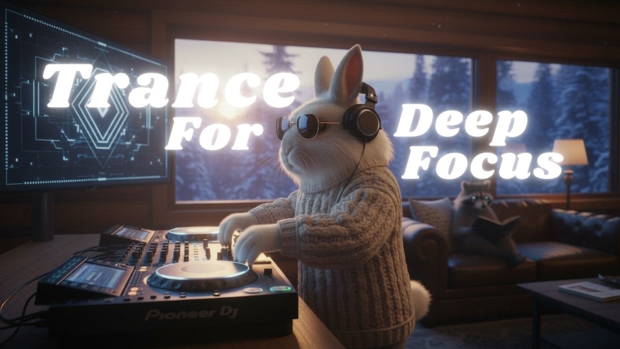 Trance for Focus 🐰 Deep Study & Work Music | Midnight Alpine Sunset Mix