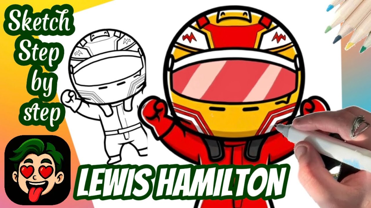 How to Draw Lewis Hamilton Step by Step | Easy F1 Driver Drawing Tutorial