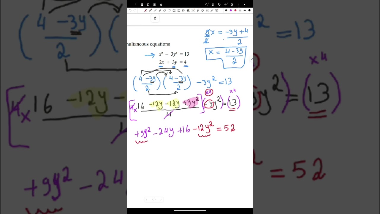 Tricky simultaneous equations